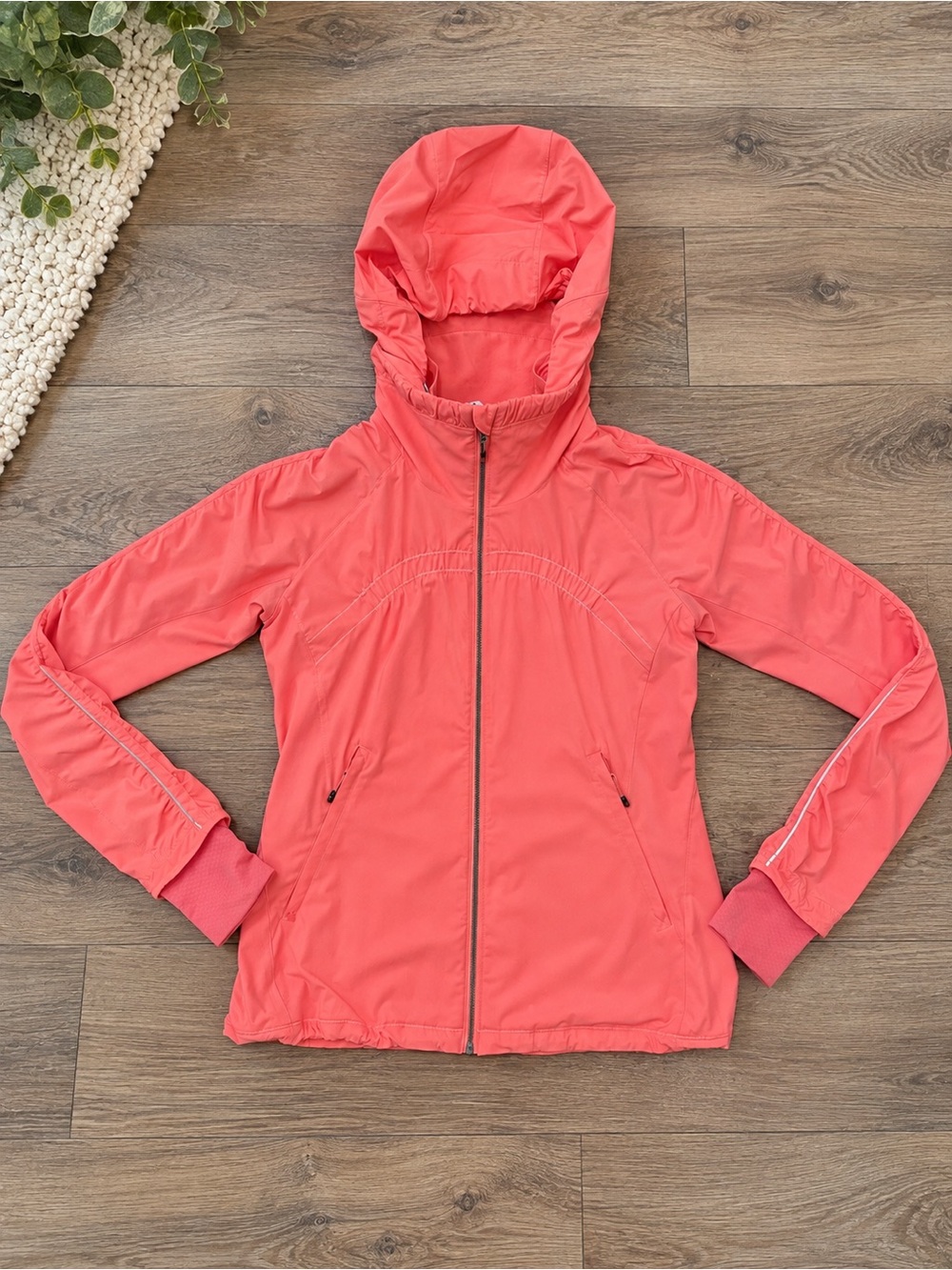 Lululemon Coral Pink Hooded Running Jacket - Size 2